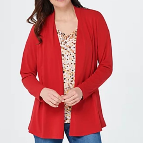 Susan Graver Tops - Susan Graver Liquid Knit Long Sleeve Cardigan 5959
